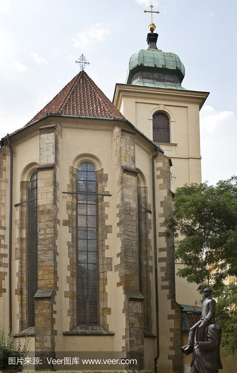 弗朗茨卡夫卡(二十世纪的伟大作家)纪念碑在捷