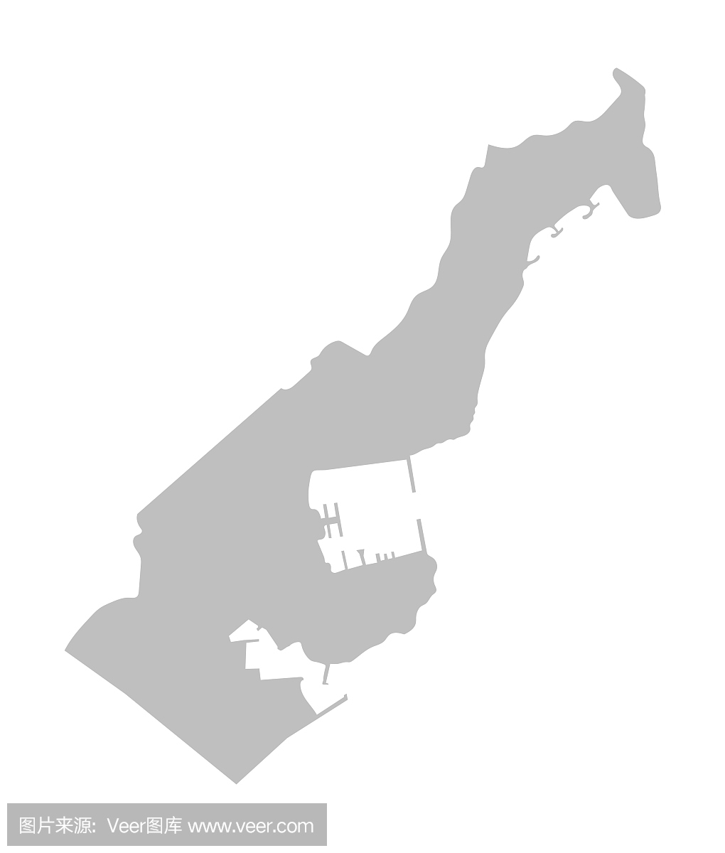 摩纳哥灰色地图