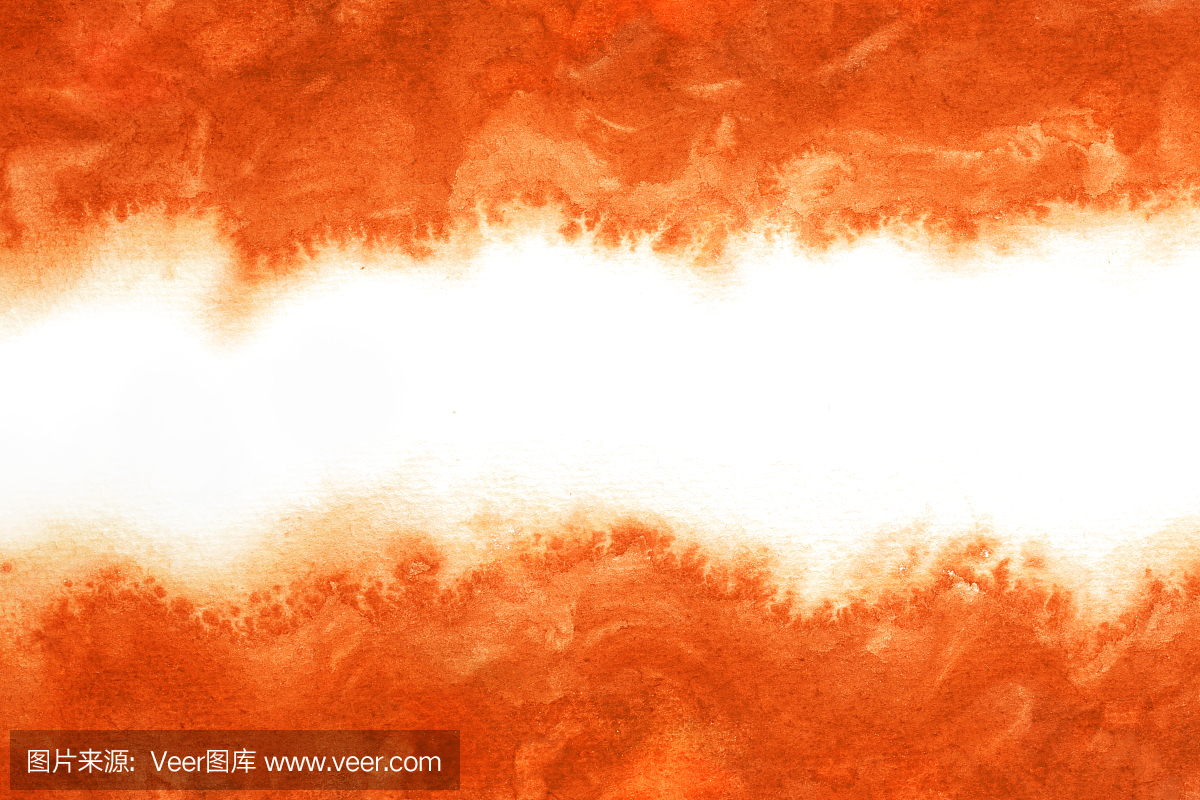 秋季红色墨水季节性抽象或复古水彩颜料背景