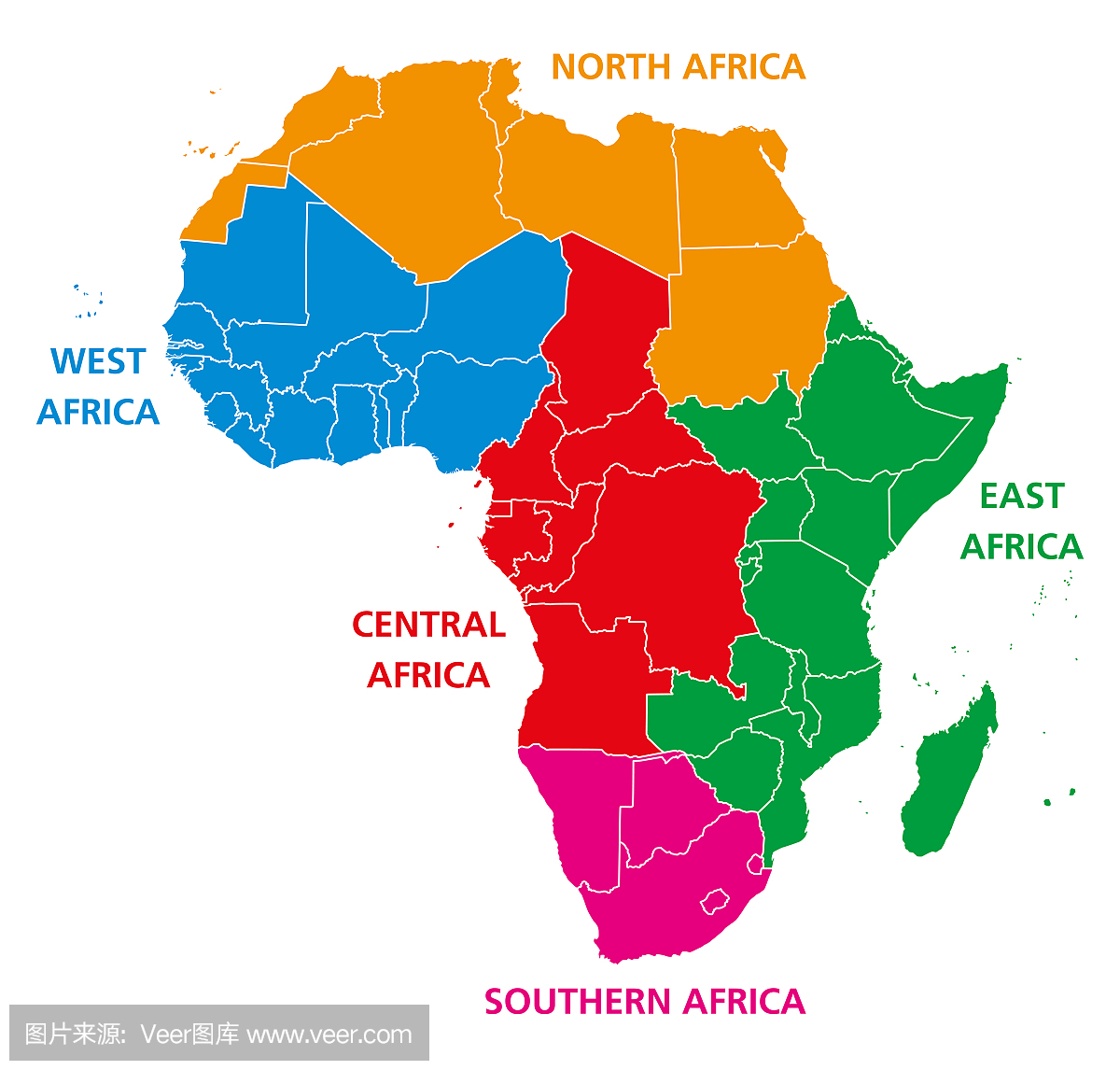 非洲地区的政治地图