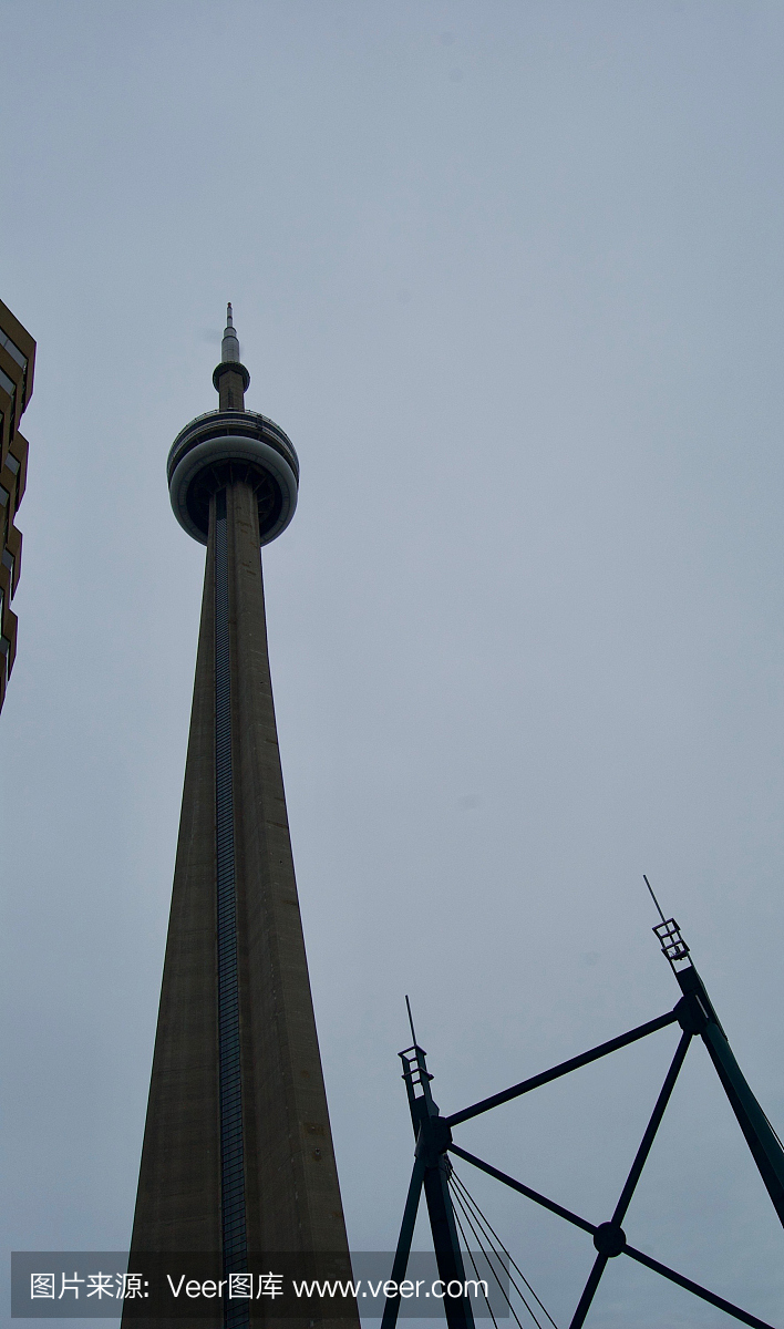 加拿大多伦多市的着名天际线:高大的摩天大楼