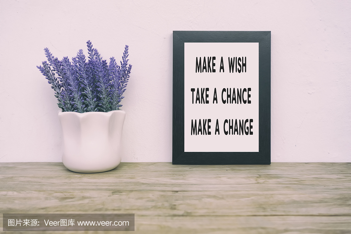 励志名言 - 写一个愿望,抓住机会,做出改变