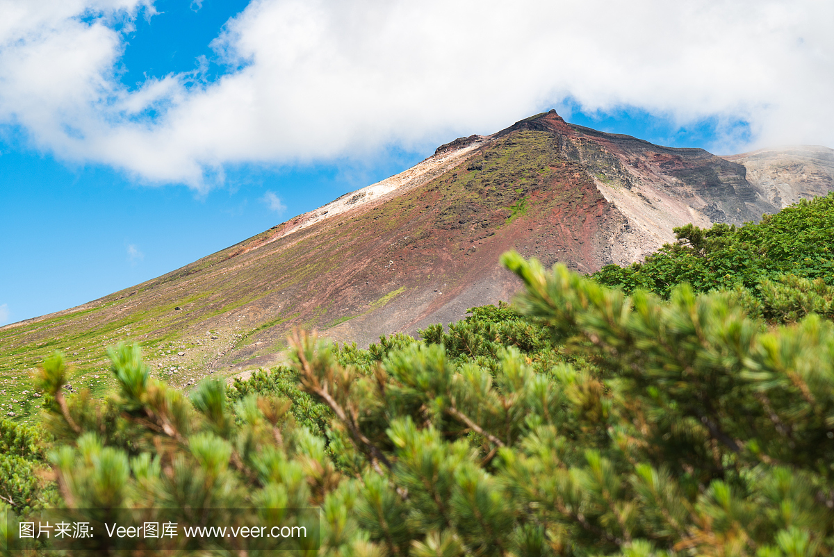 山楂山顶(日本北海道最高山)的景色。