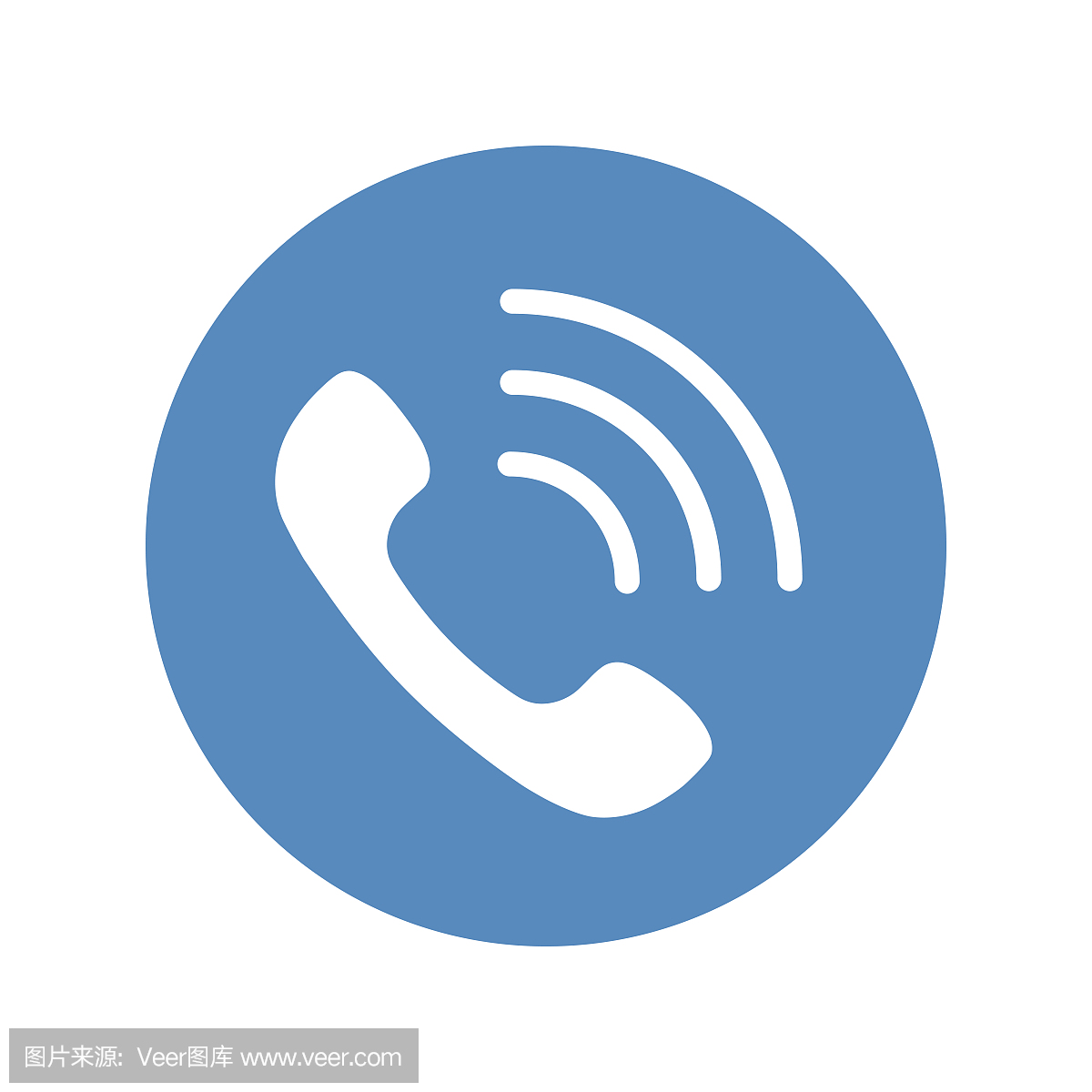 电话图标,手机与波作为电话登录平面样式放置