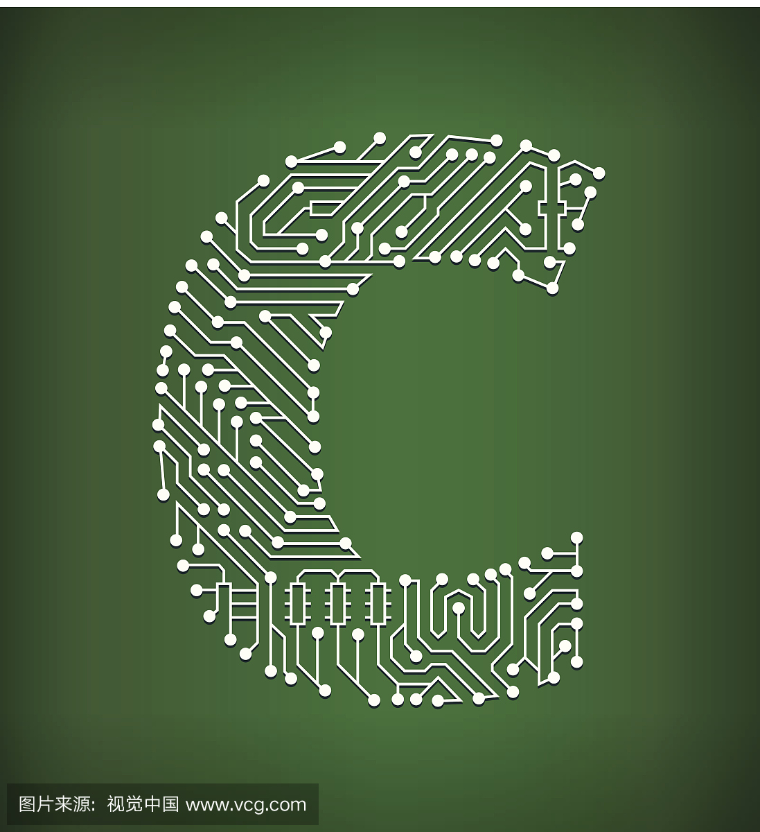 极简构图,网络服务器,英文字母C,技术