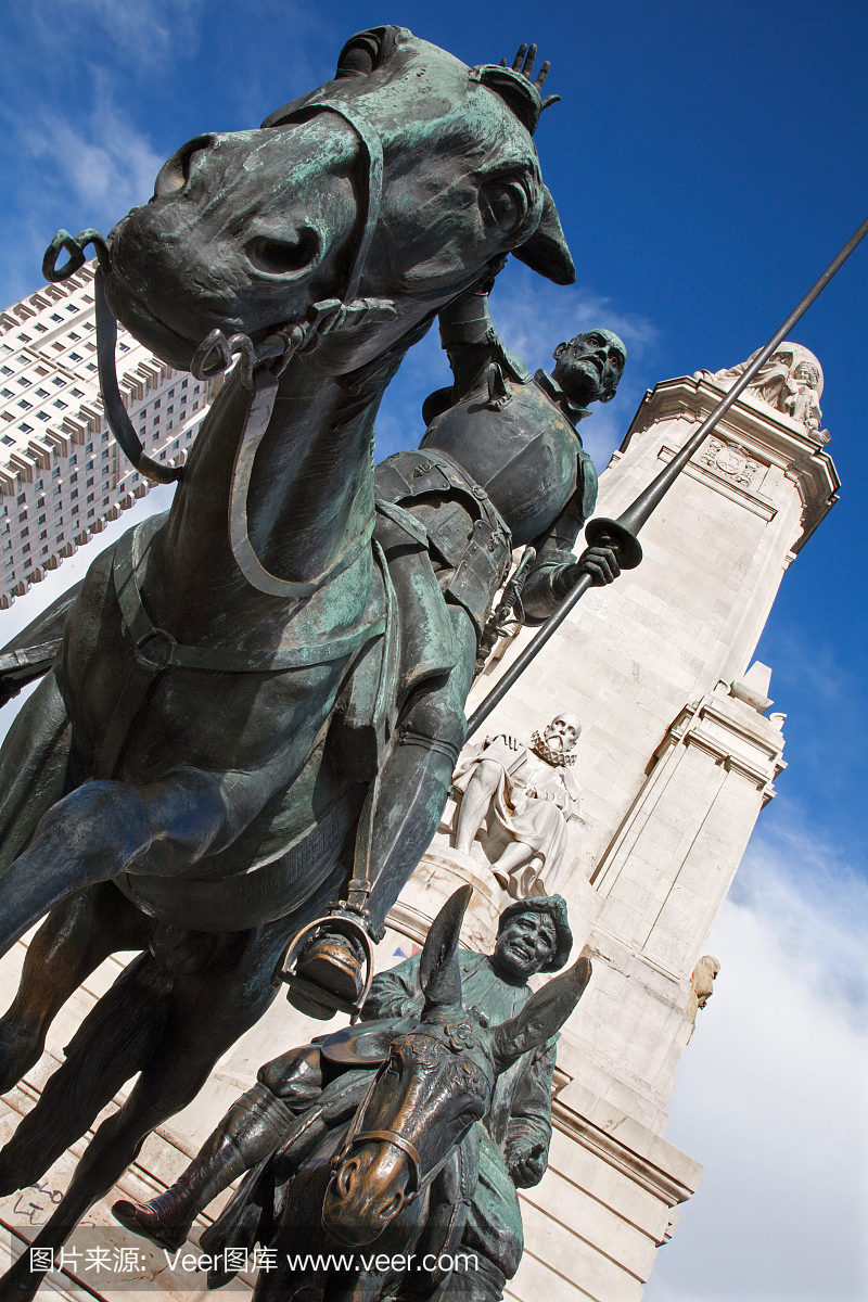 马德里 - 唐吉诃德和Sancho Panza雕像