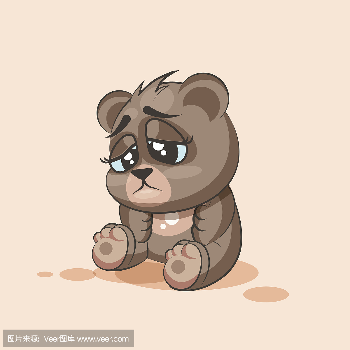孤立的图片表情卡通符号熊悲伤和沮丧贴纸表情大全努力表情v图片小孩包字符图片