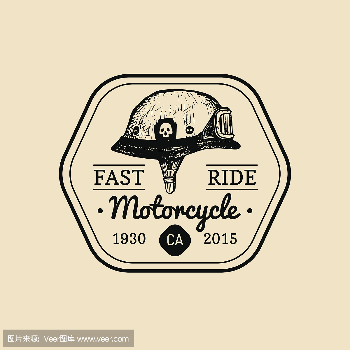 快速骑自行车专卖店图标。摩托车俱乐部标志。