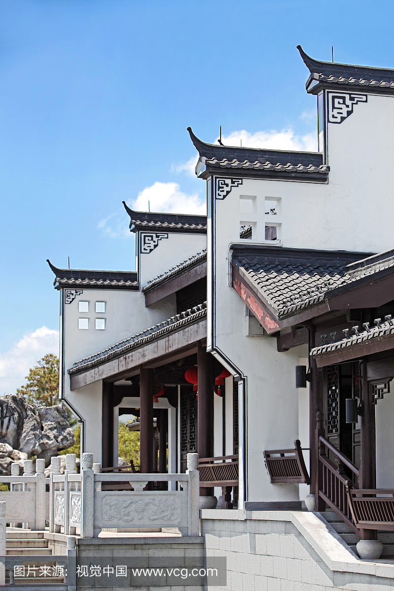 蓝天下的杭州古建筑
