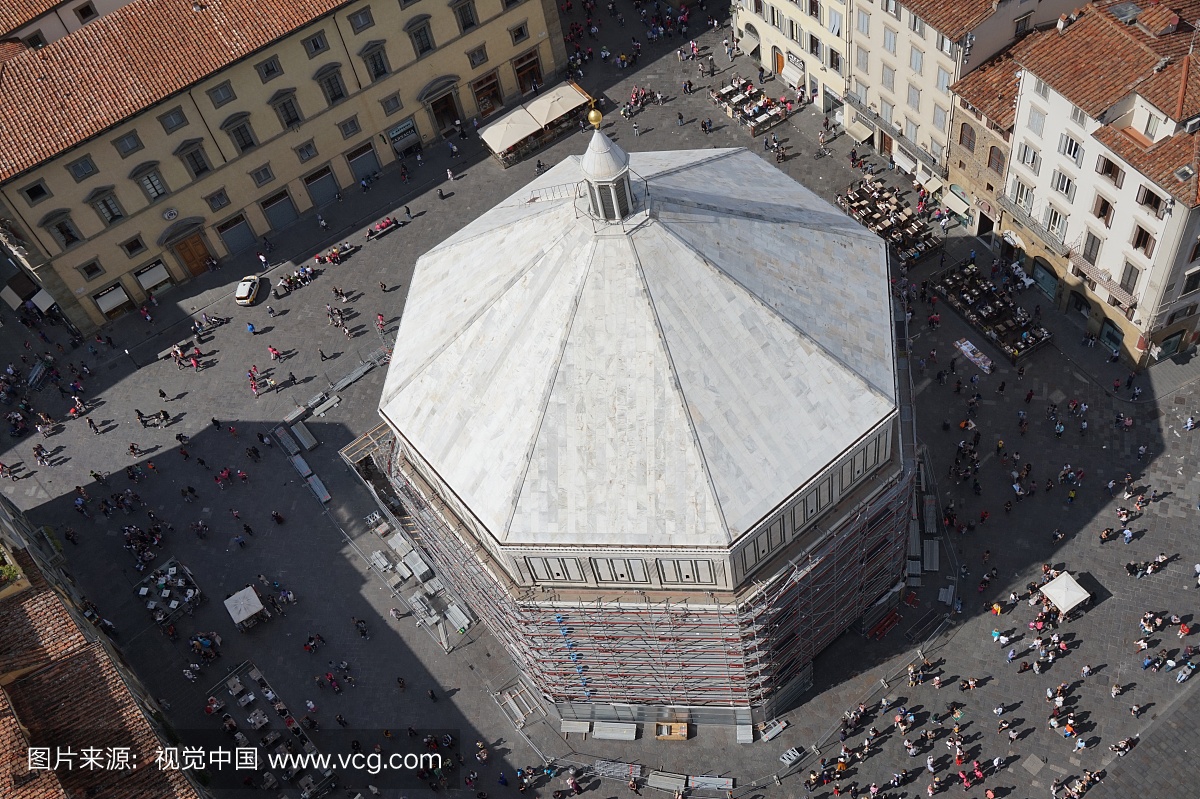 从圣约翰,佛罗伦萨,意大利的洗礼堂上面看