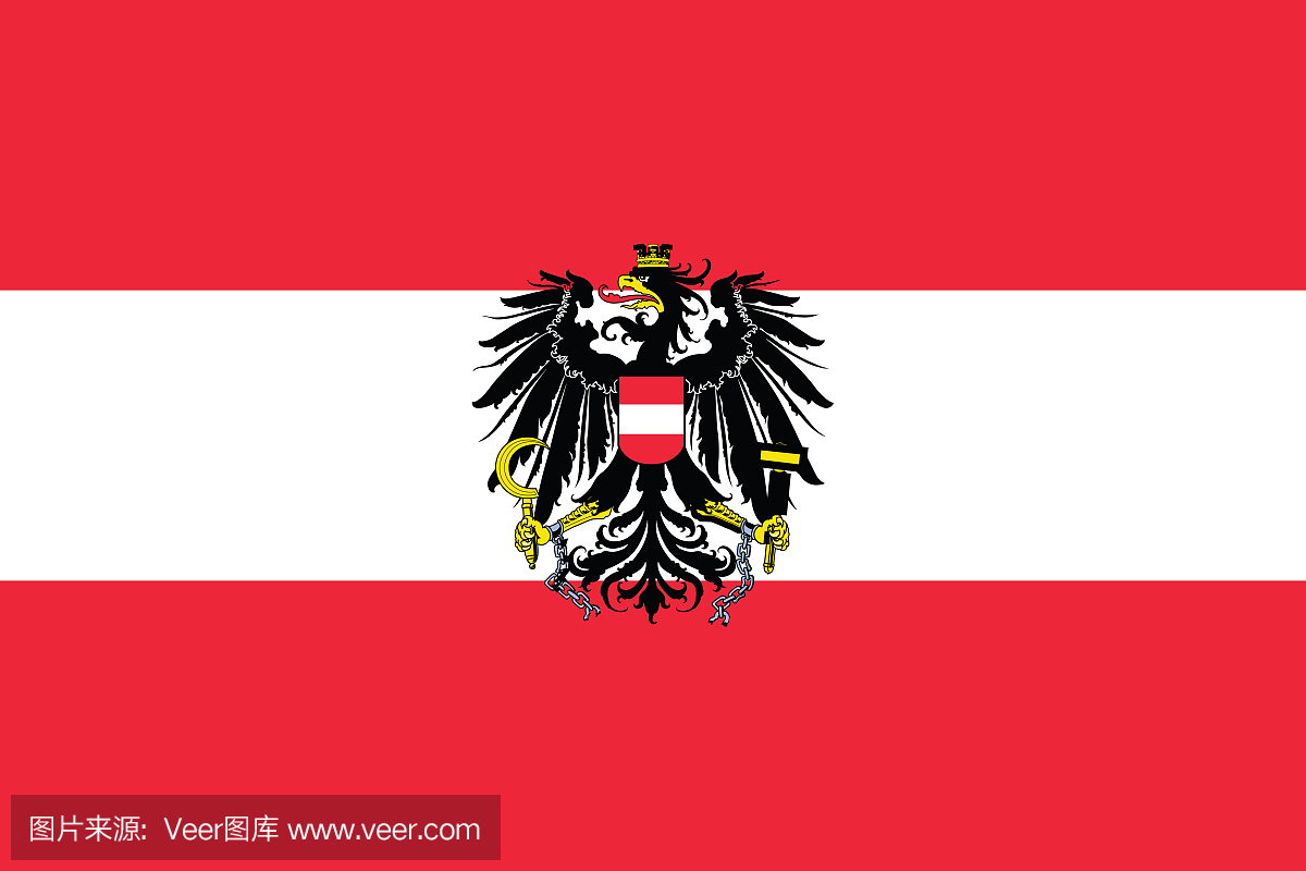 奥地利国旗与鹰