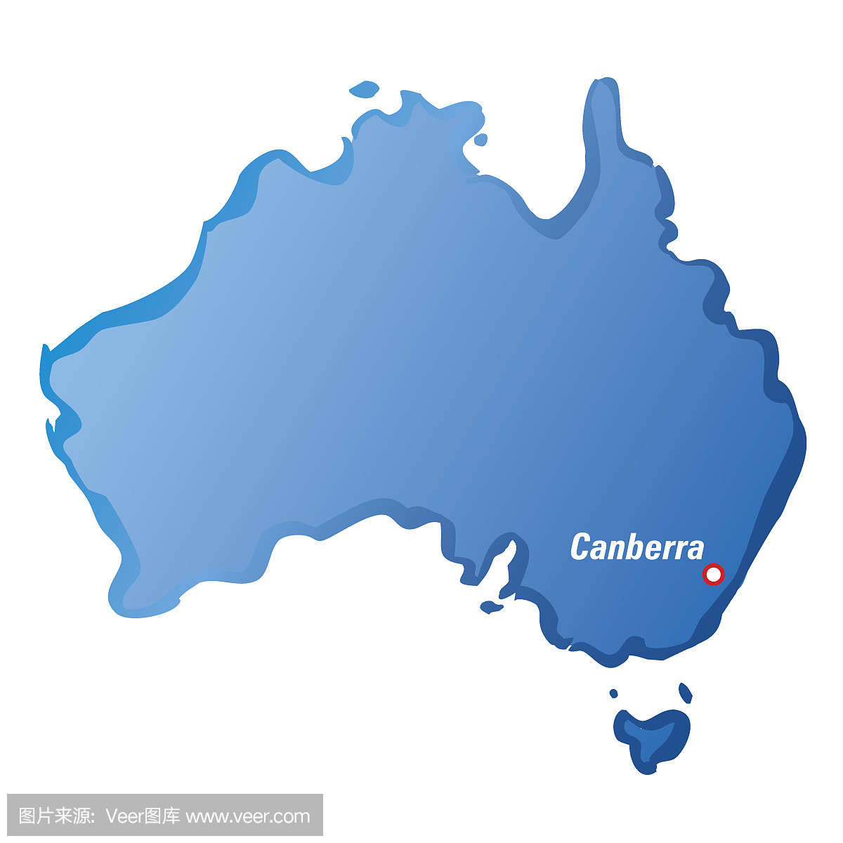 澳大利亚和堪培拉的矢量地图