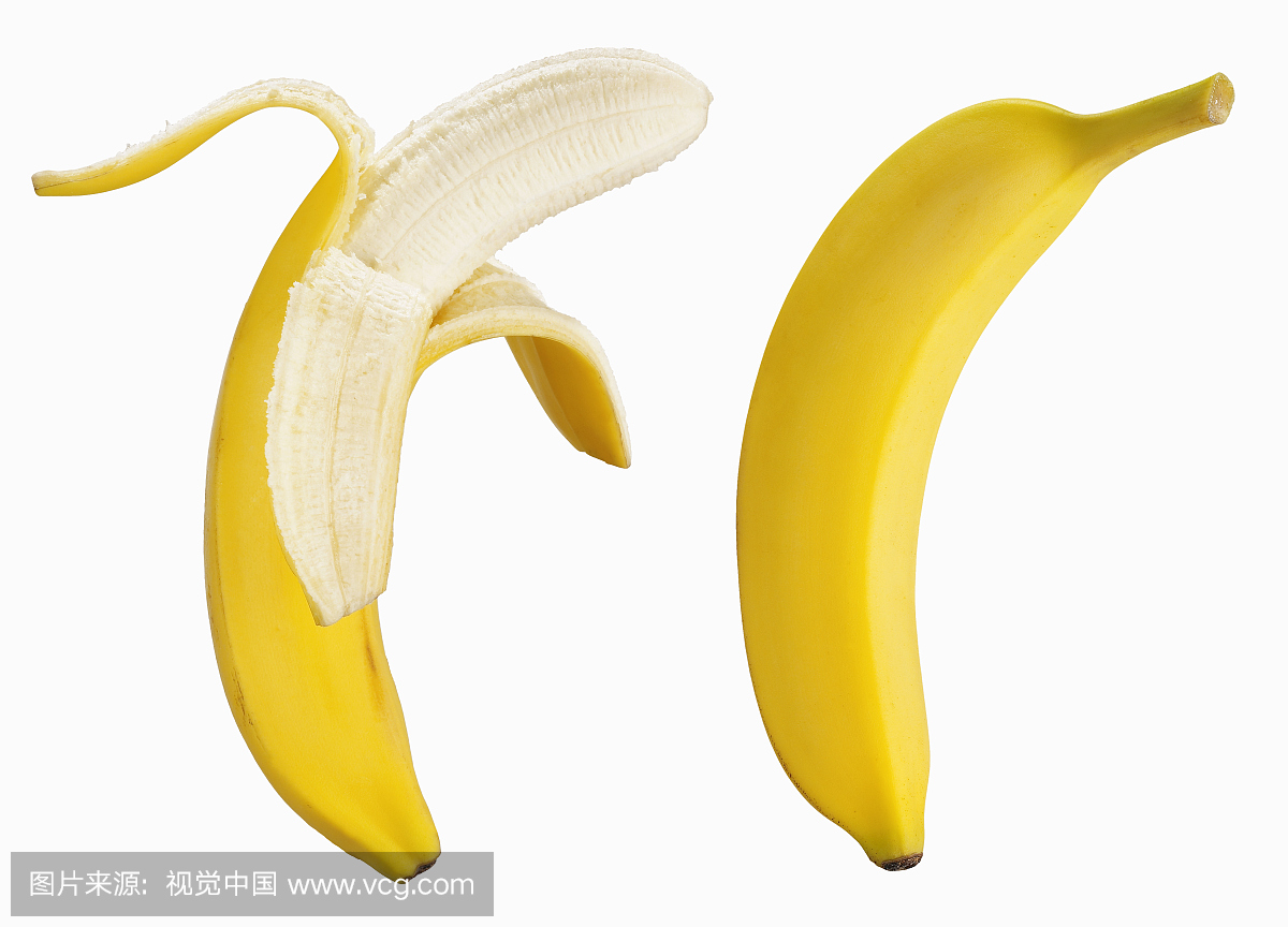 香蕉在白色