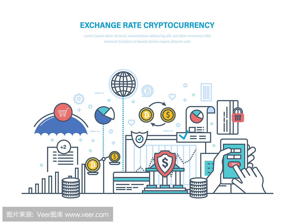 汇率加密货币。用电子货币进行金融操作,交易