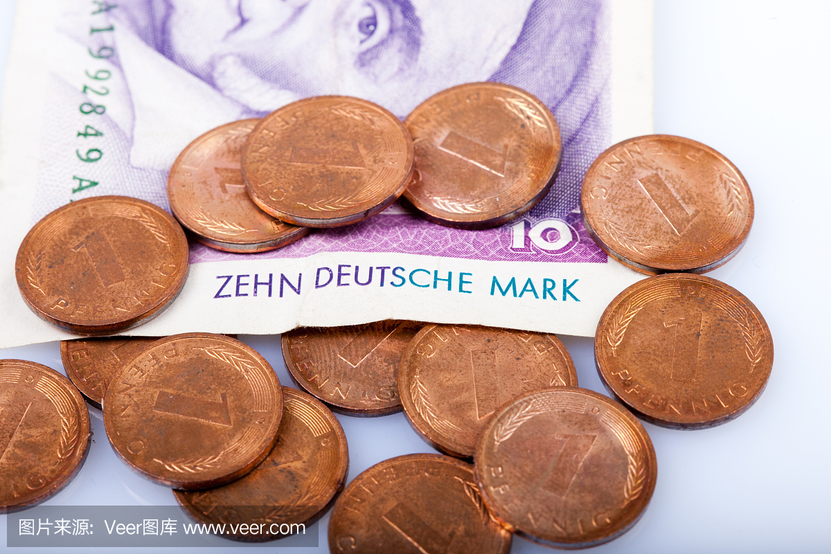 德国硬币,马克硬币,德国货币,德国钞票