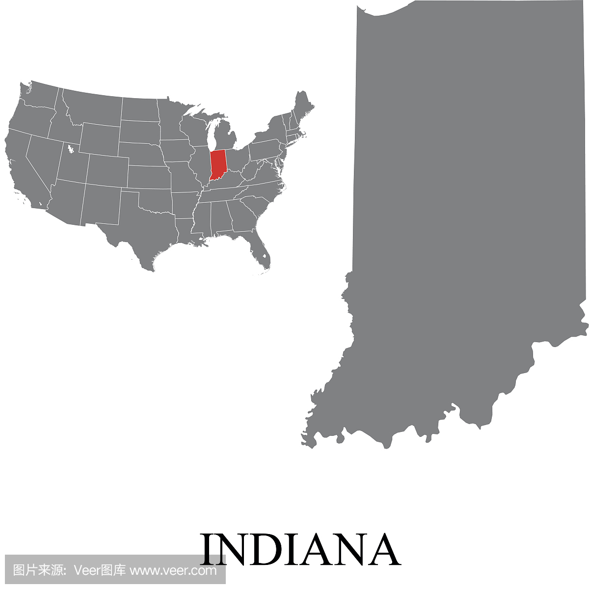印第安纳州地图
