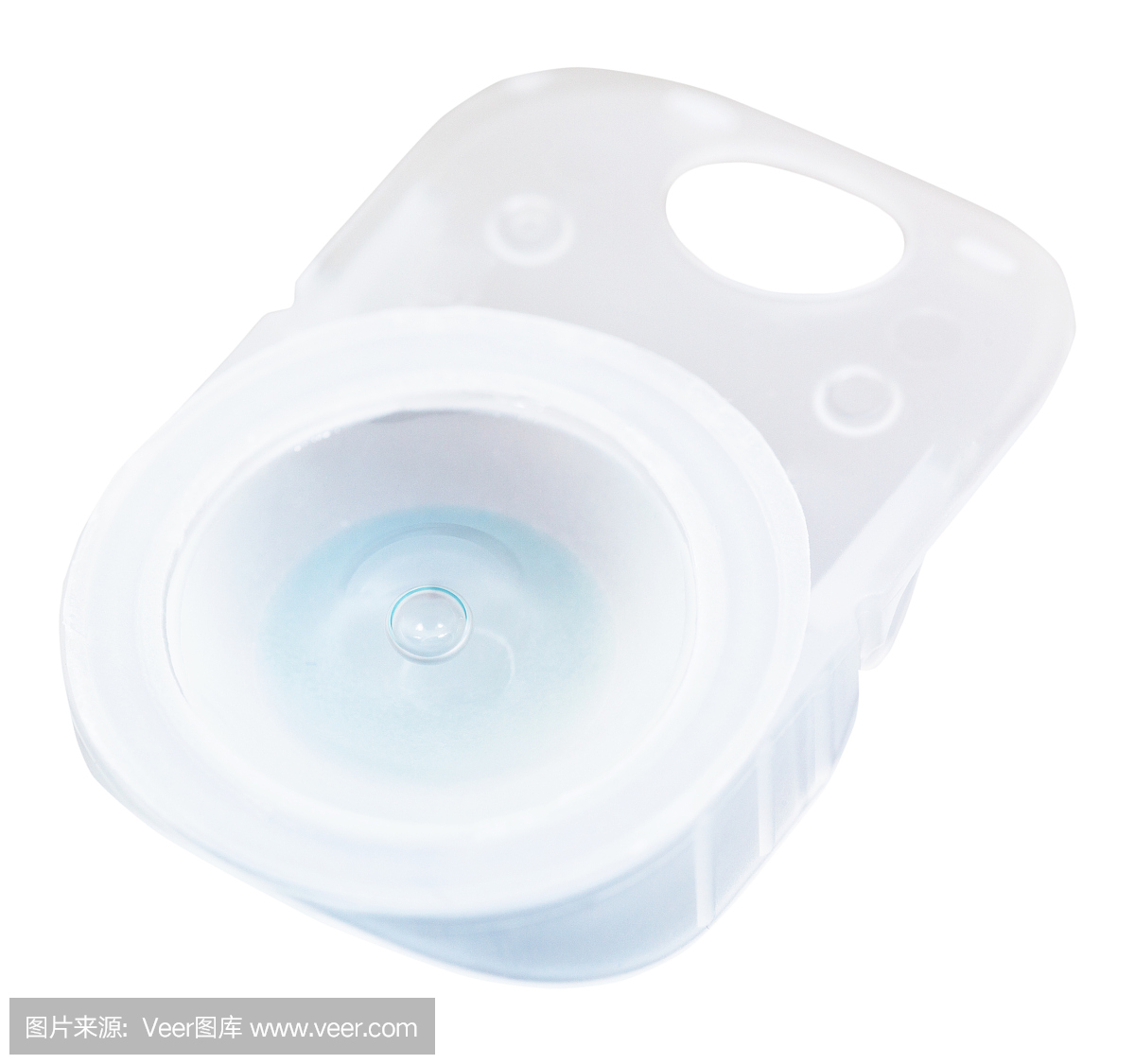 塑料盒与溶液和隐形眼镜