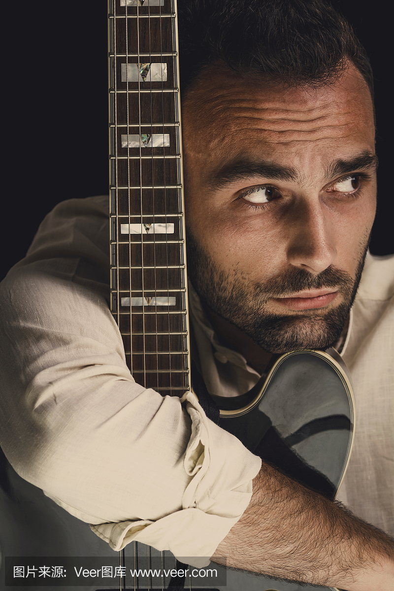 电吉他,电子音响吉他,录音棚,录音间