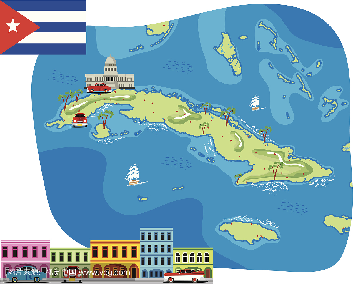 古巴卡通地图