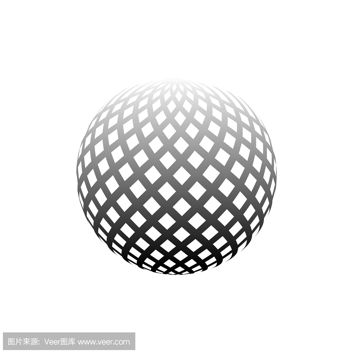 抽象全球虚线的球体。 3d半色调效果矢量背景