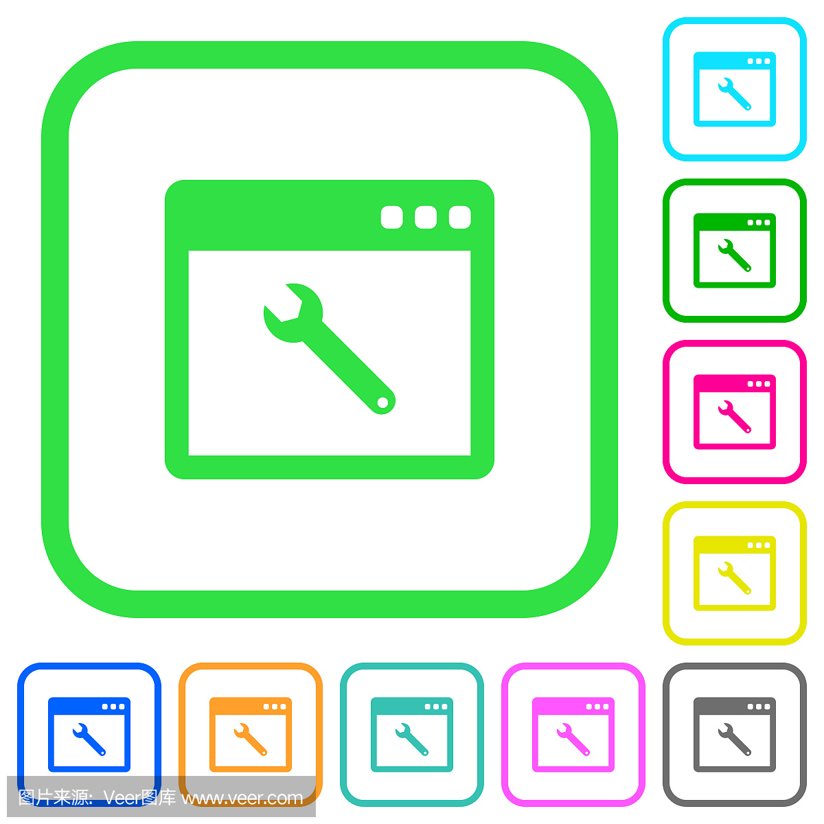 Application maintenance vivid colored flat icons