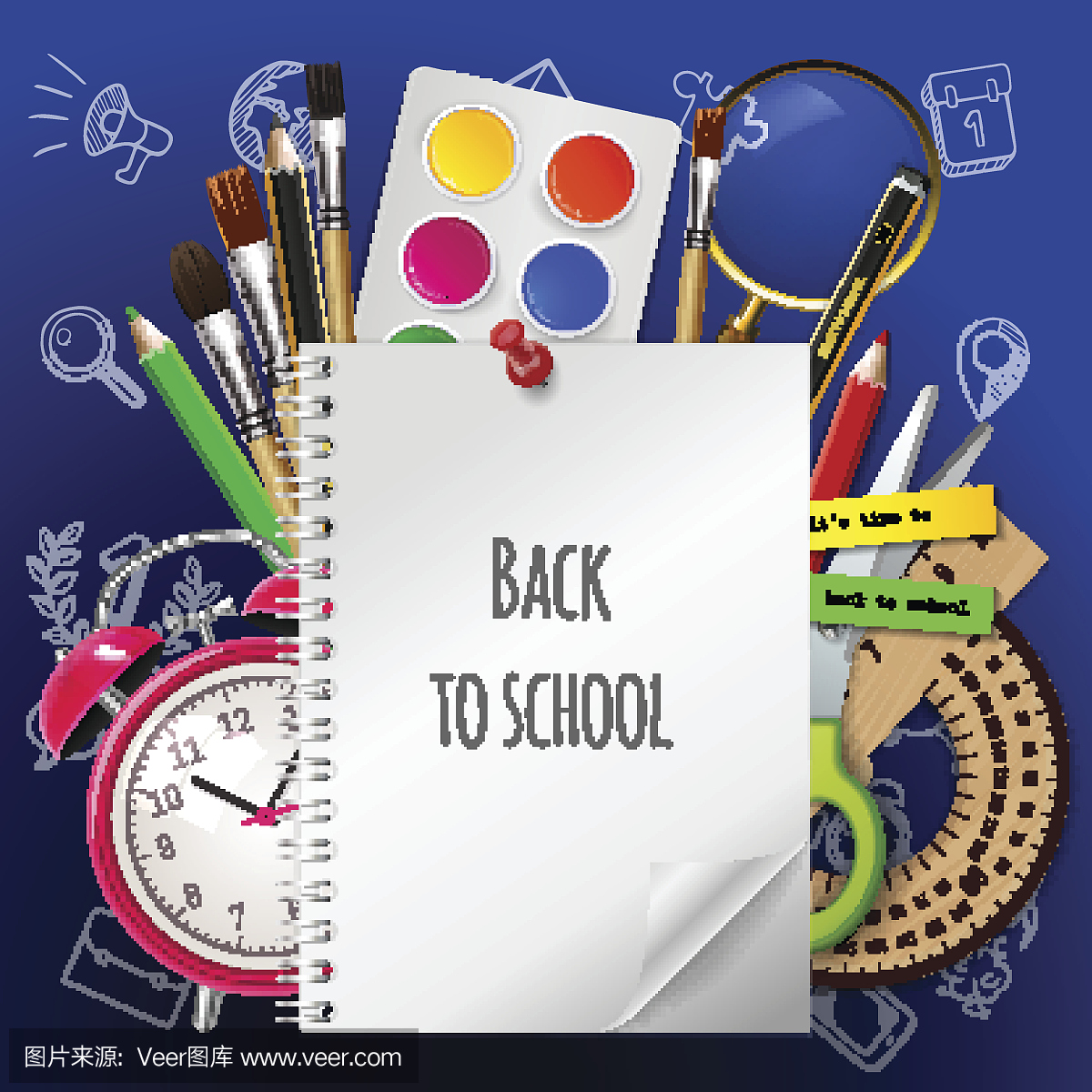 现代用品文字回到欢迎背景与您的学校和小学的月川学校图片