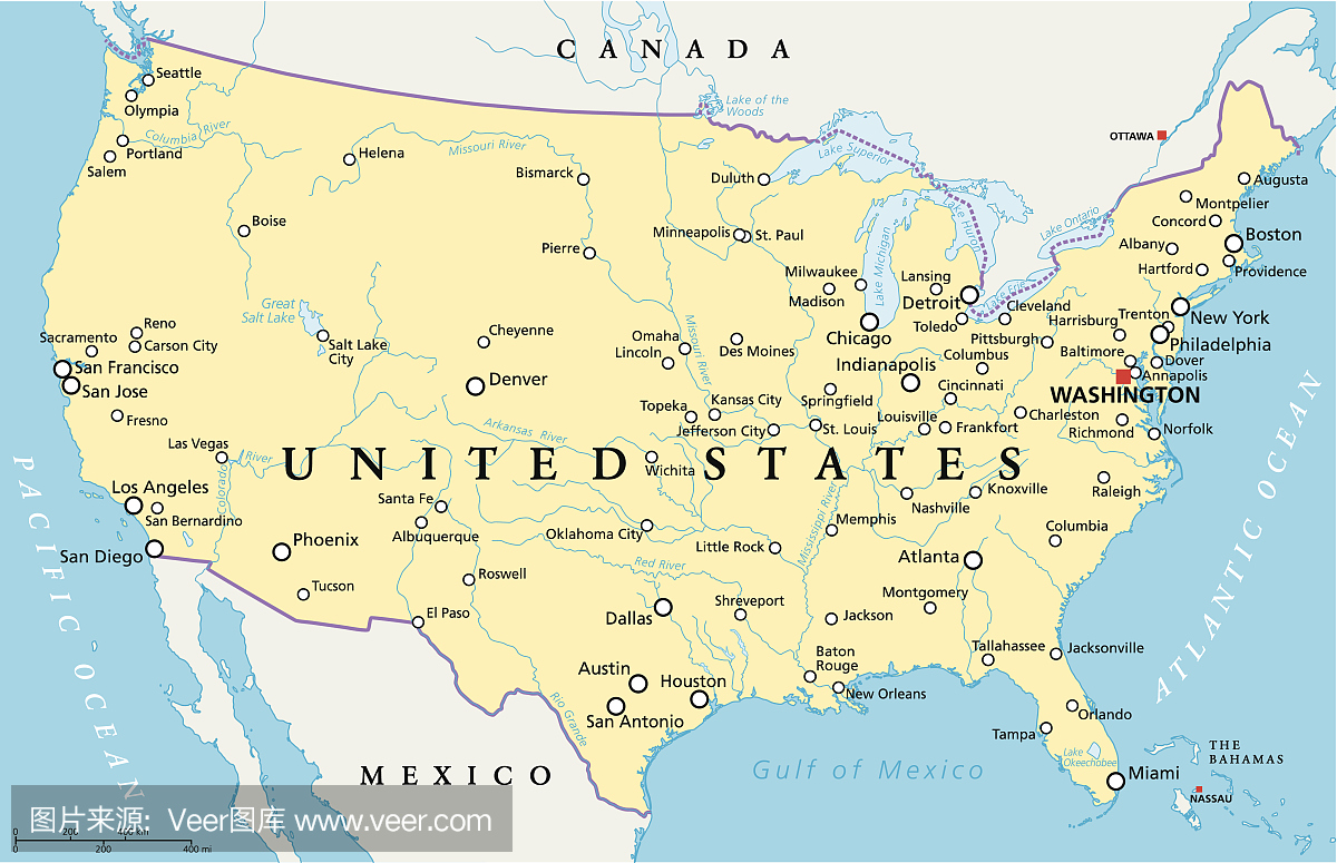 美利坚合众国政治地图