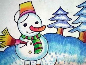 冬天的景色儿童画