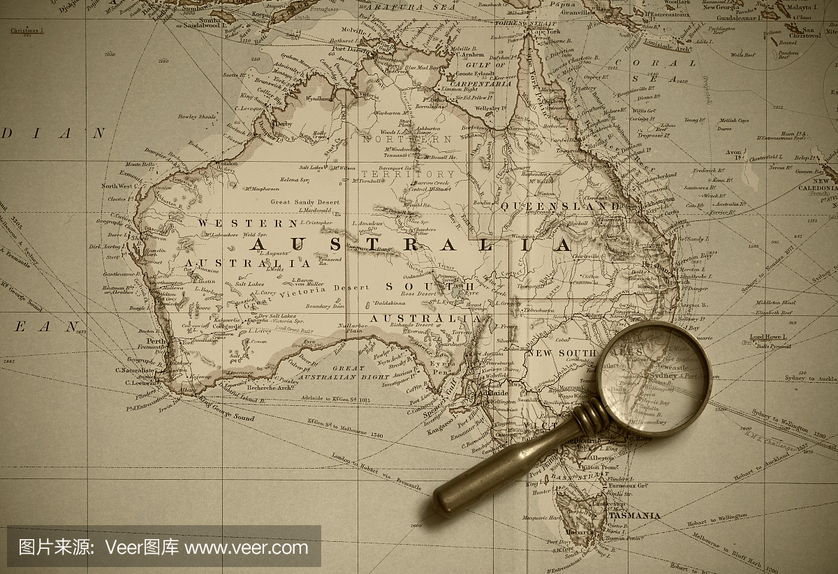 澳大利亚的复古地图