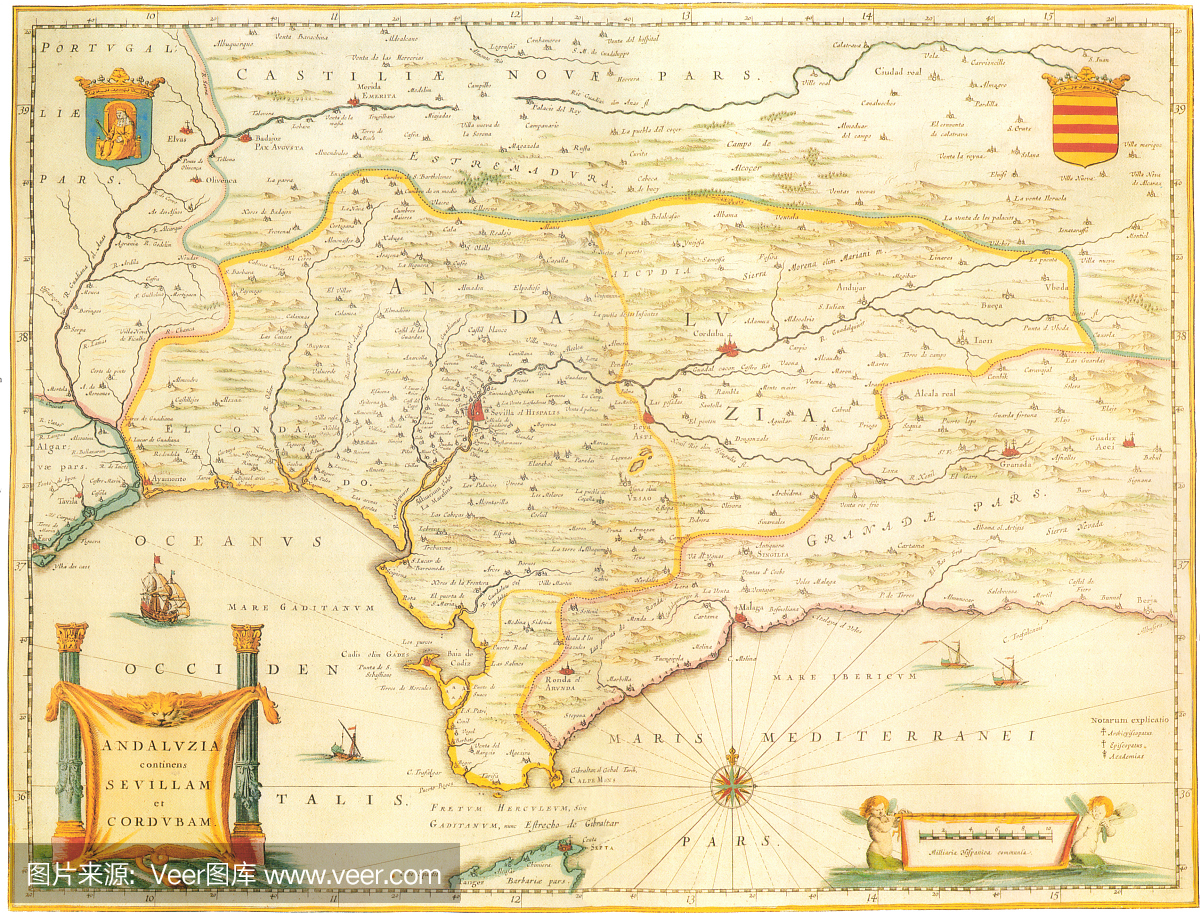 安达卢西亚旧地图