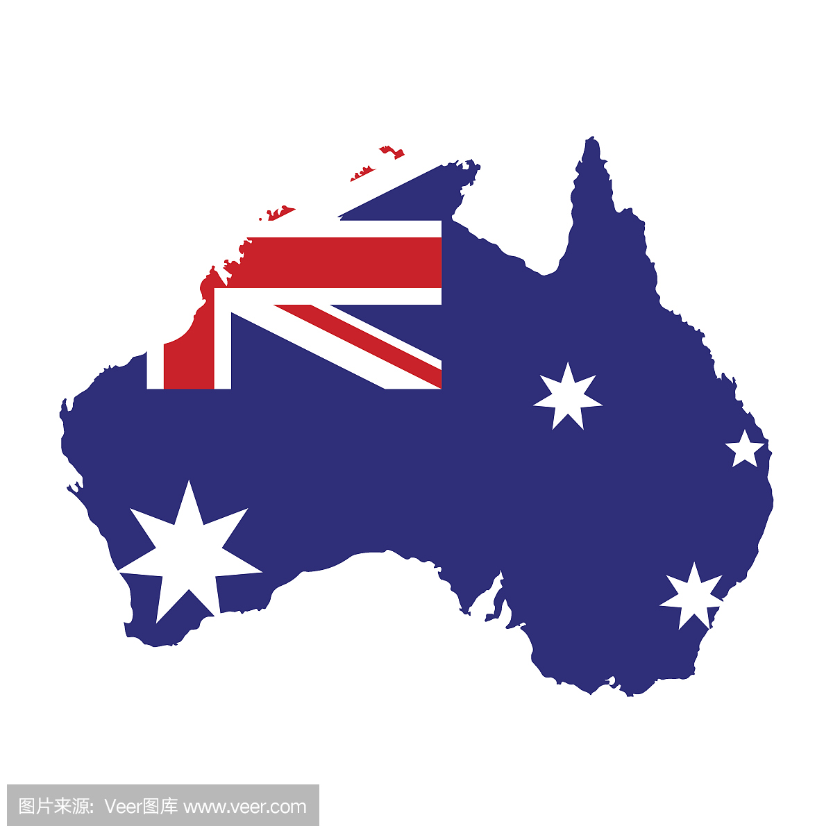 澳洲国旗在地图上