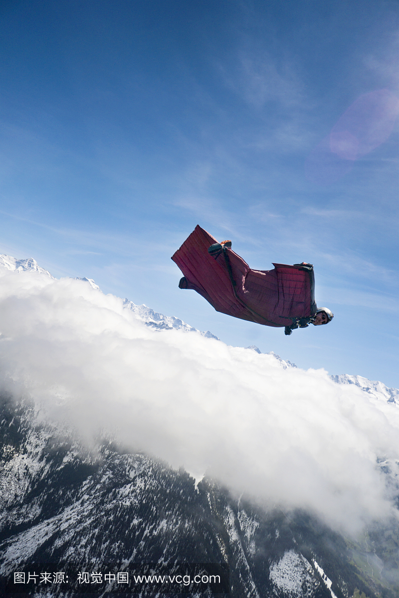 滑翔衣,降落伞运动,中老年人,人