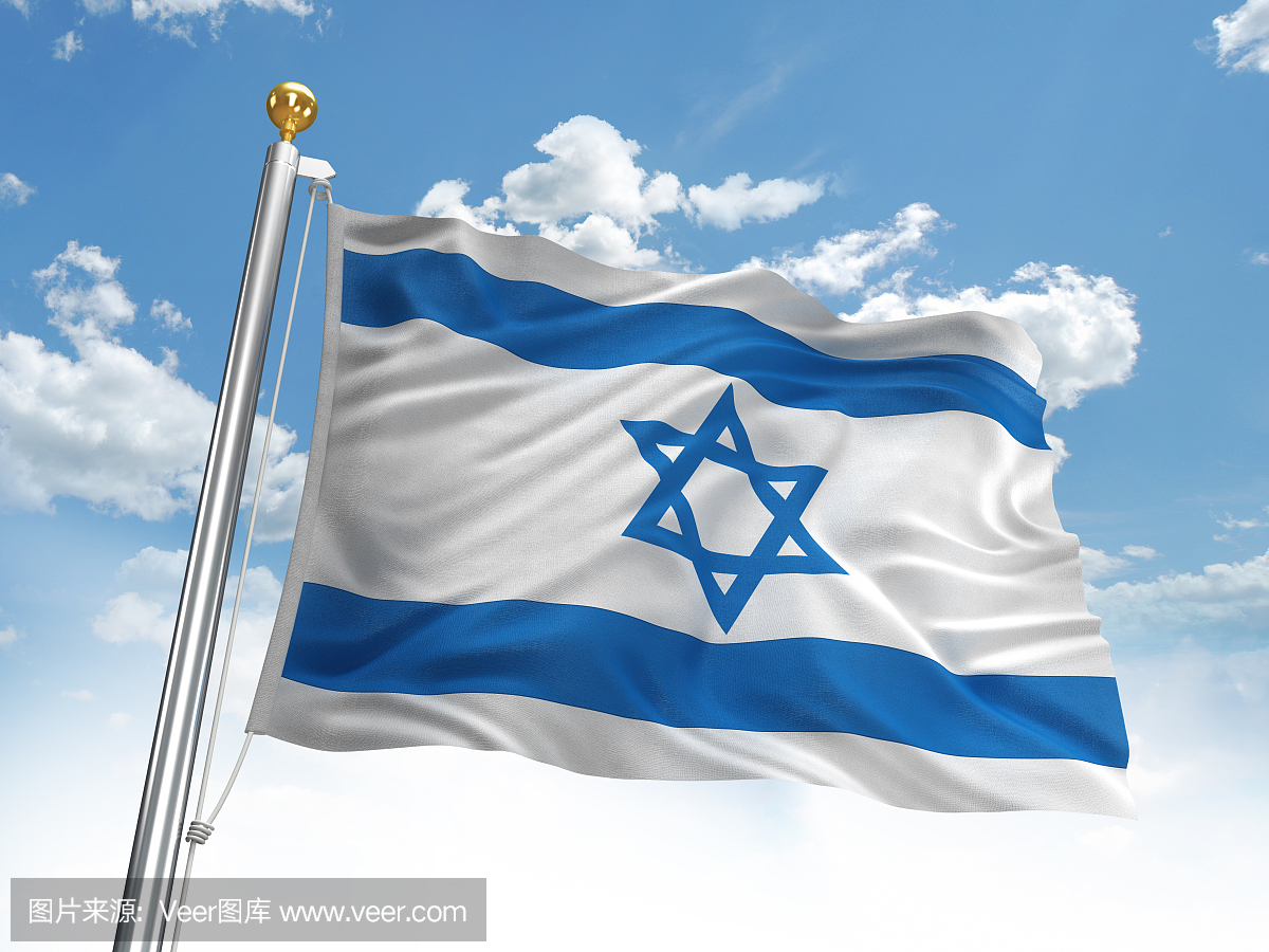 挥舞着以色列国旗