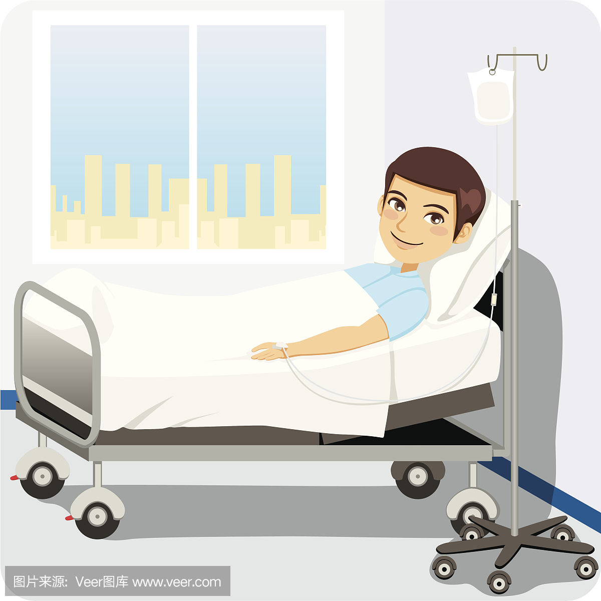病人躺在床上。生病的卡通人物在医院病床急救程序中帮助病人准确矢量病人俯视图插画图片素材_ID:418243392-Veer图库