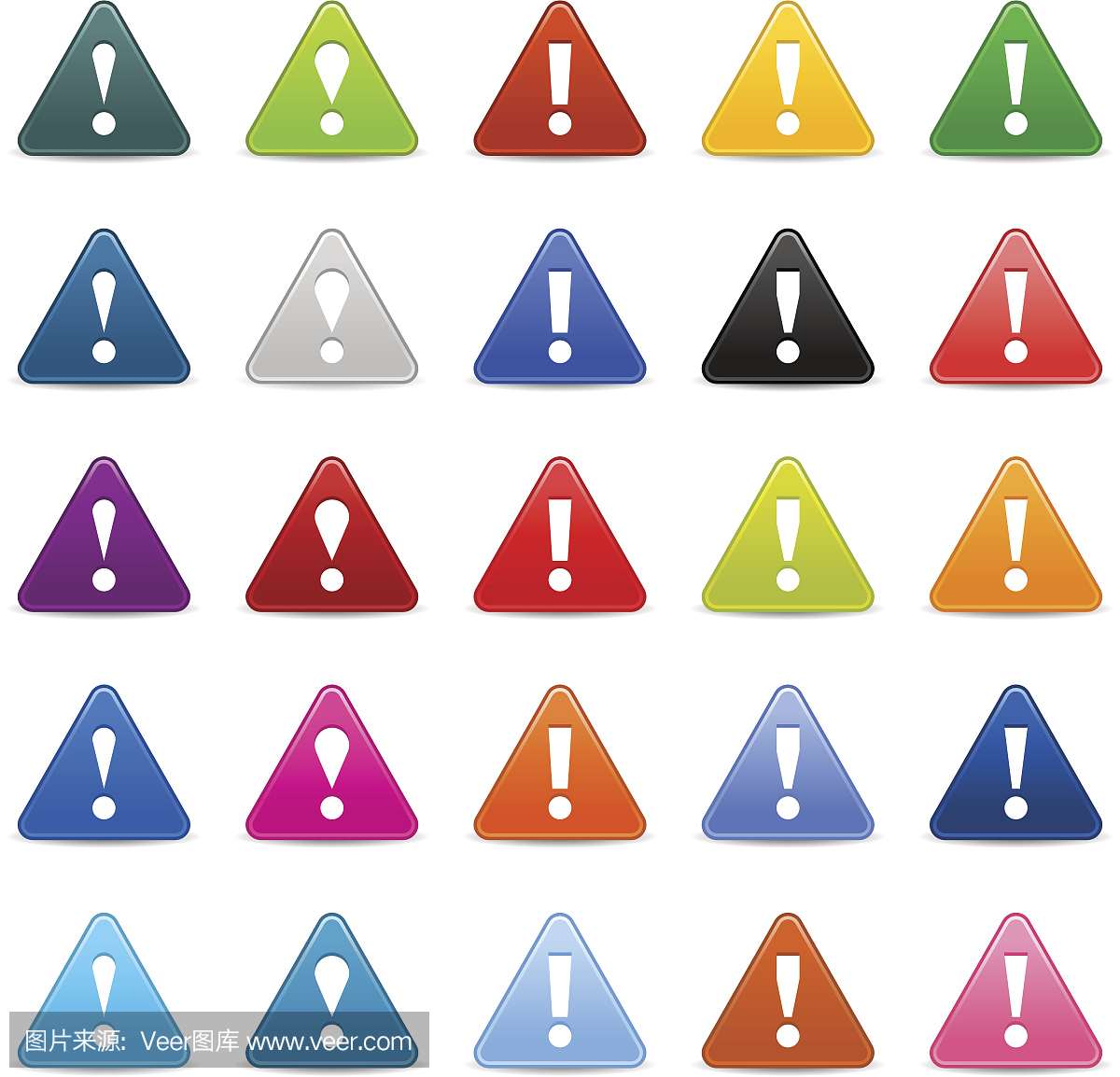 感叹号箭头图标缎面三角形图标网页按钮