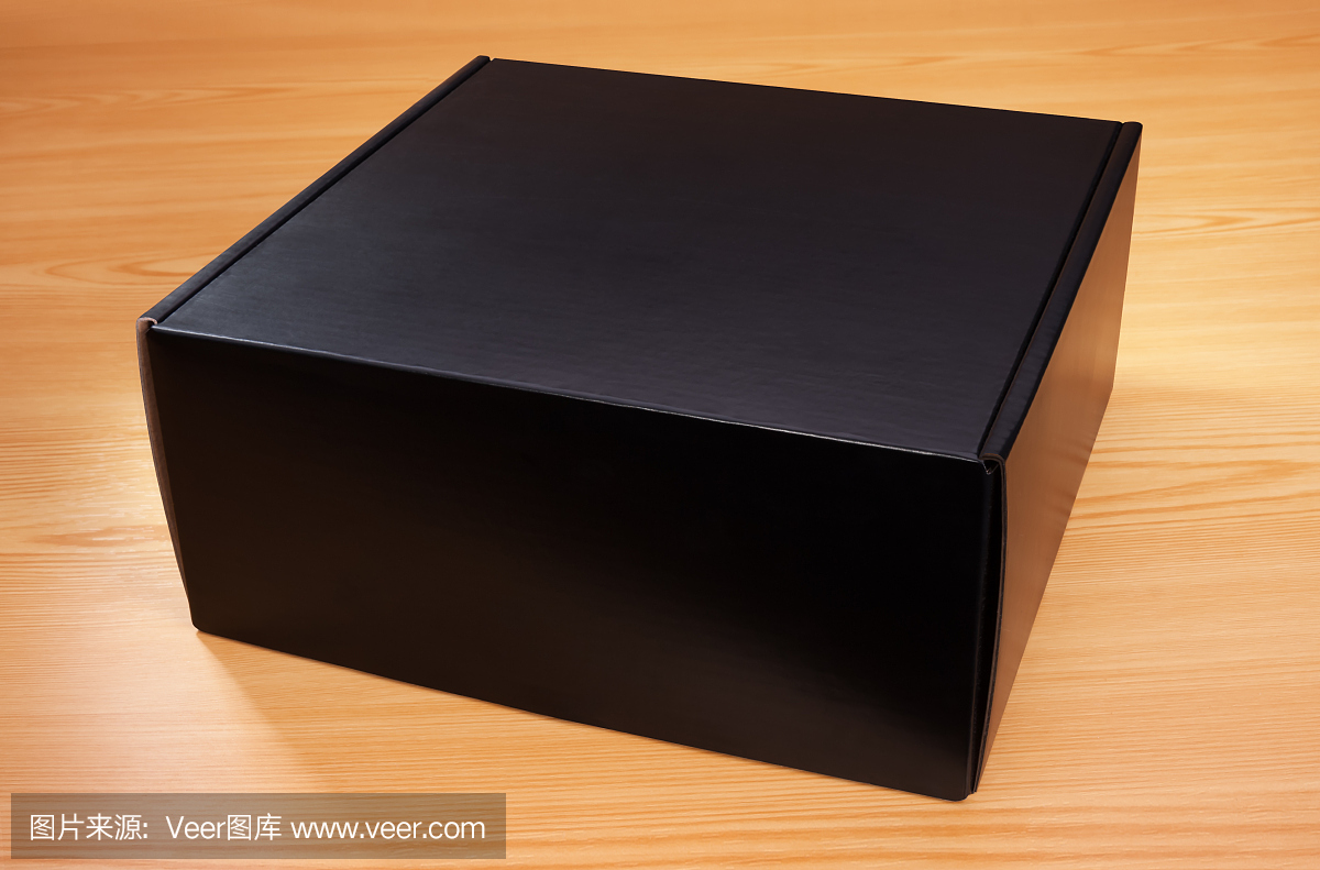 木背景神秘的黑盒子