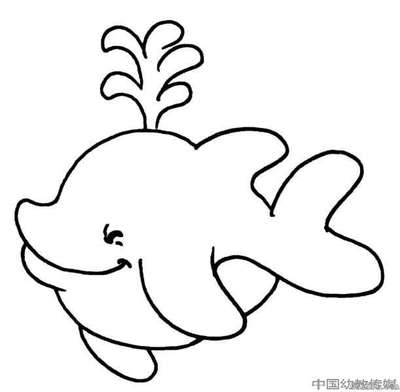 卡通海豚简笔画_海洋动物简笔画-22kb
