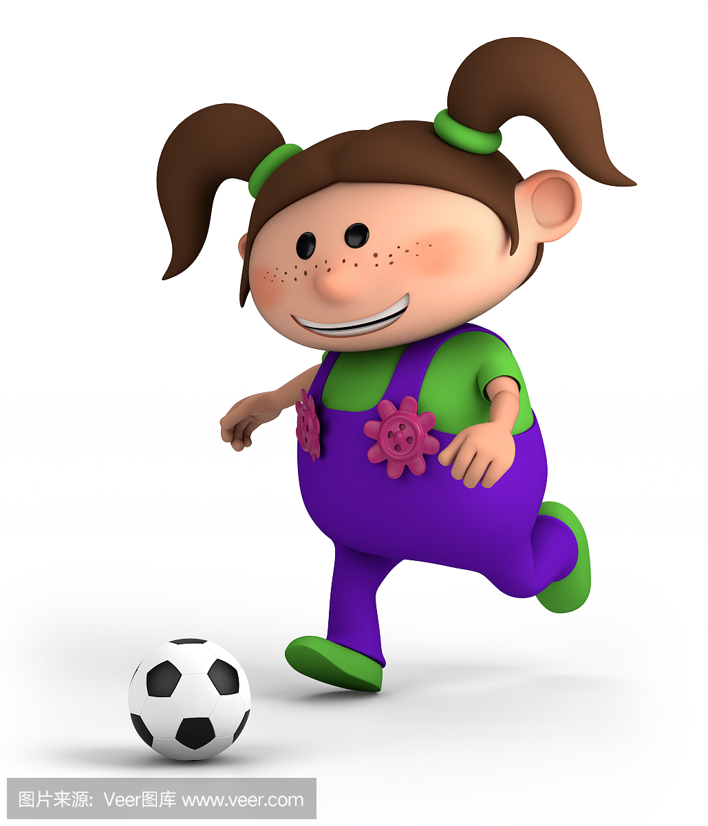 女孩踢足球