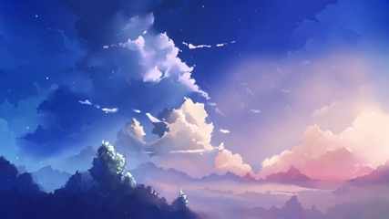 动漫唯美场景天空