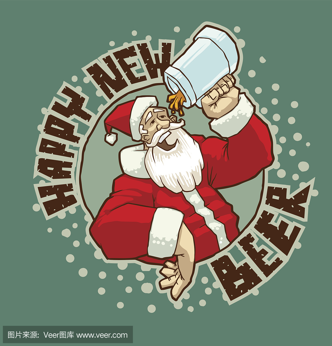 圣诞老人与一杯啤酒