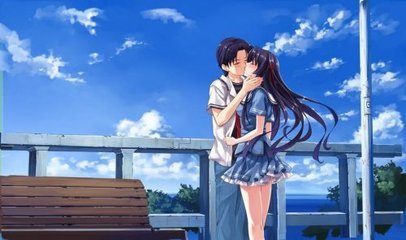 动漫男女接吻简单