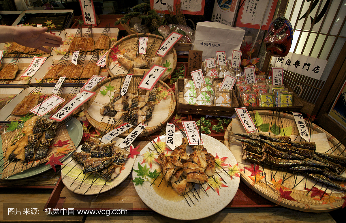 Nishiki Ichiba食品市场,中央京都,日本