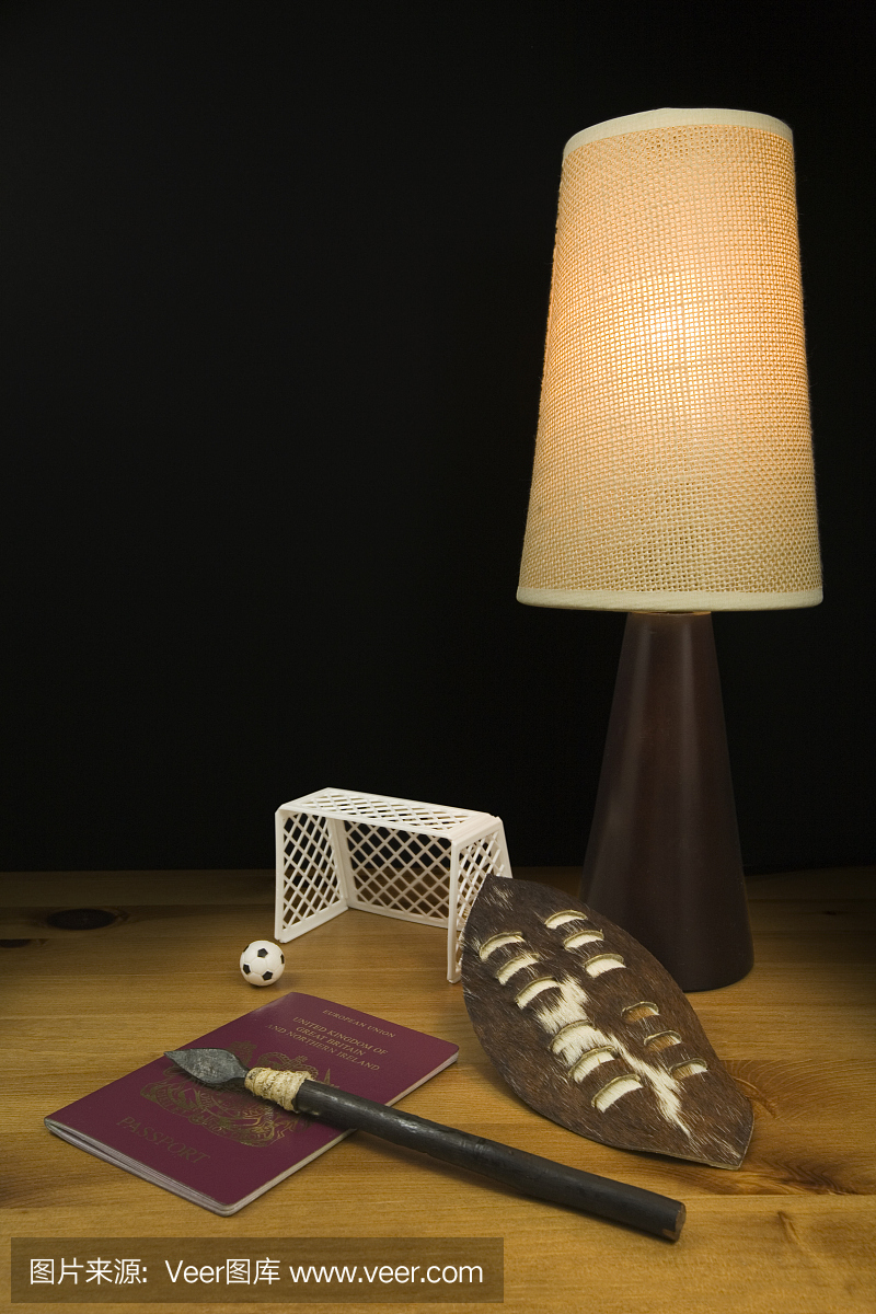 南非祖鲁盾和矛在Britsh护照上