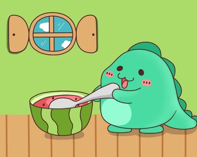 【new】可爱小恐龙壁纸 有个动画片内容是蓝色-110kb