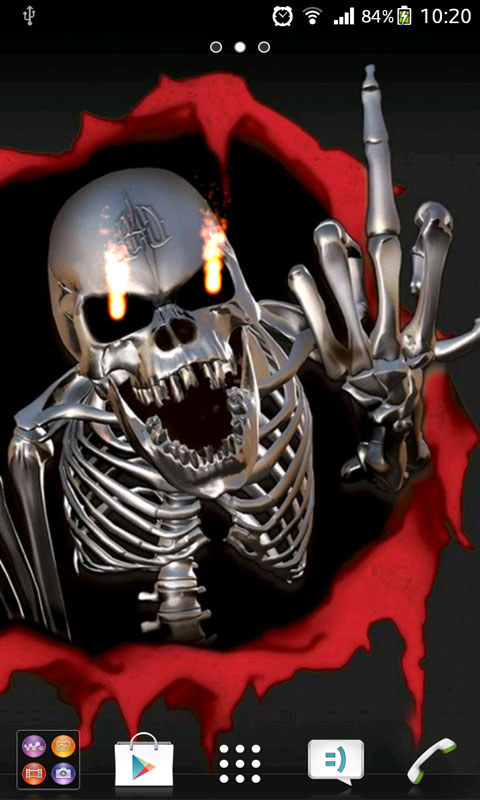 骷髅竖中指手机动态壁纸安卓版android-主题桌-97kb