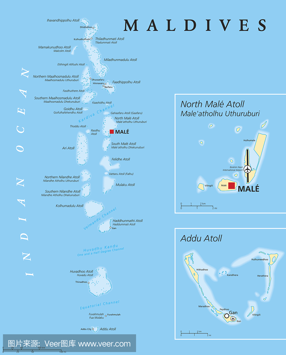 马尔代夫政治地图