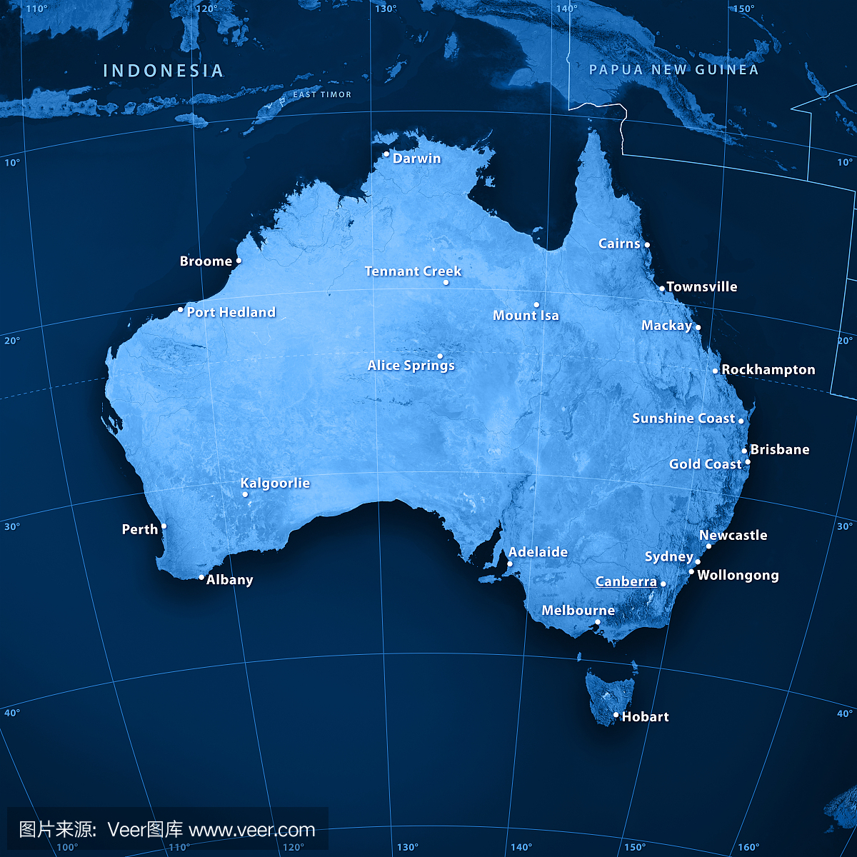 澳大利亚城市地形图