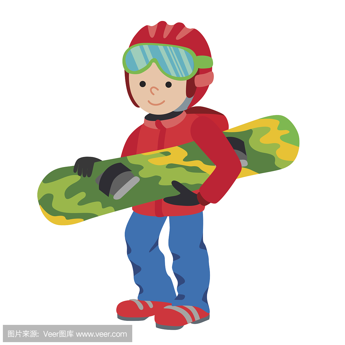 儿童男孩与滑雪冬季运动夹克帽子衣服