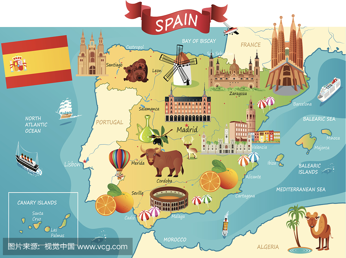 西班牙卡通地图