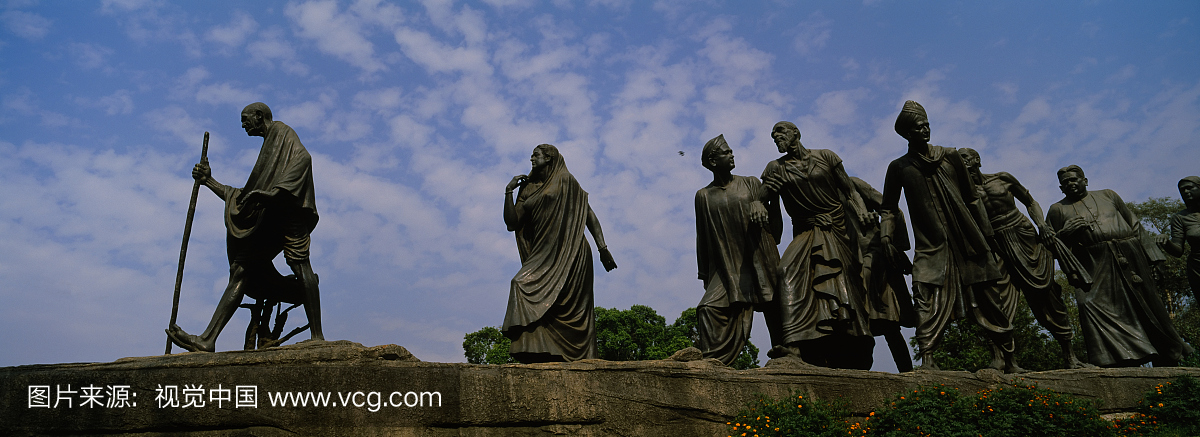 雕像低角度象征着历史印度抗议英国政府Salt S